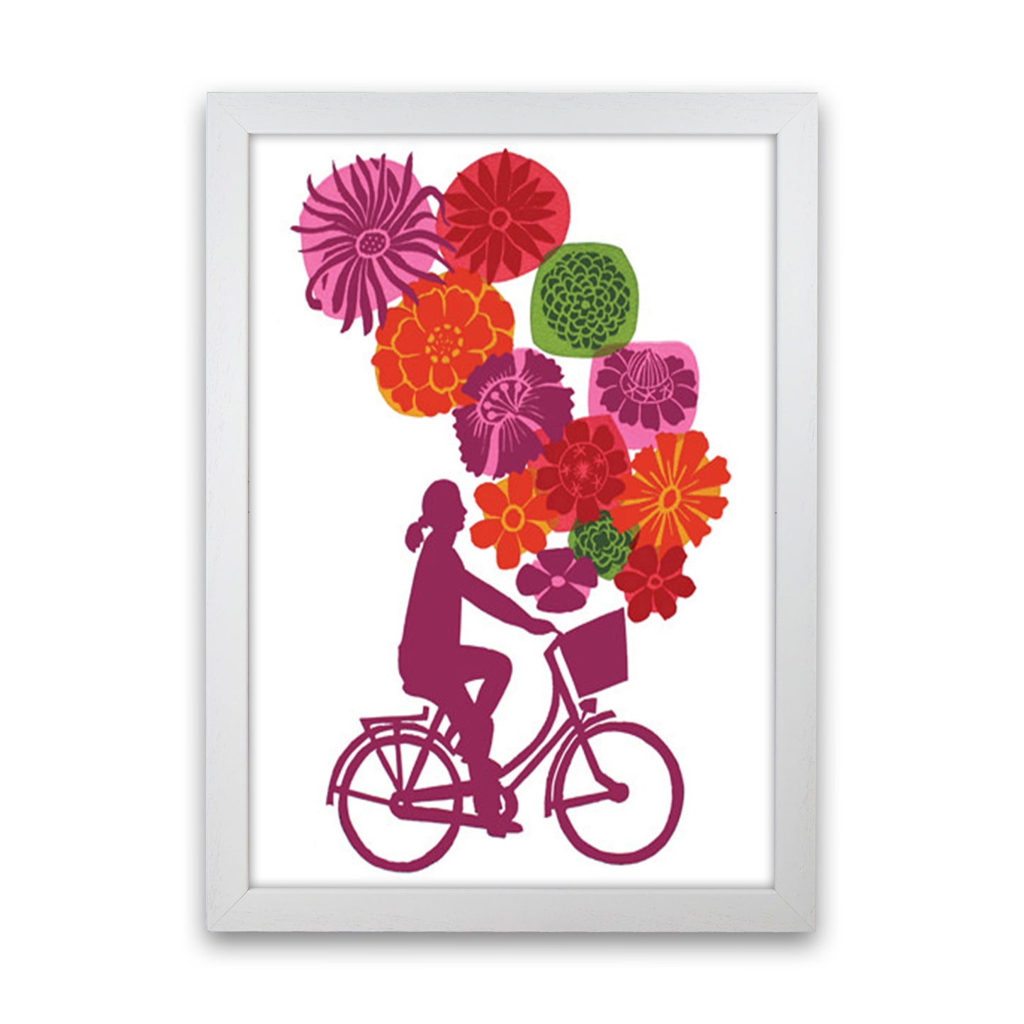Bike Blooms Art Print by Kate Heiss White Grain