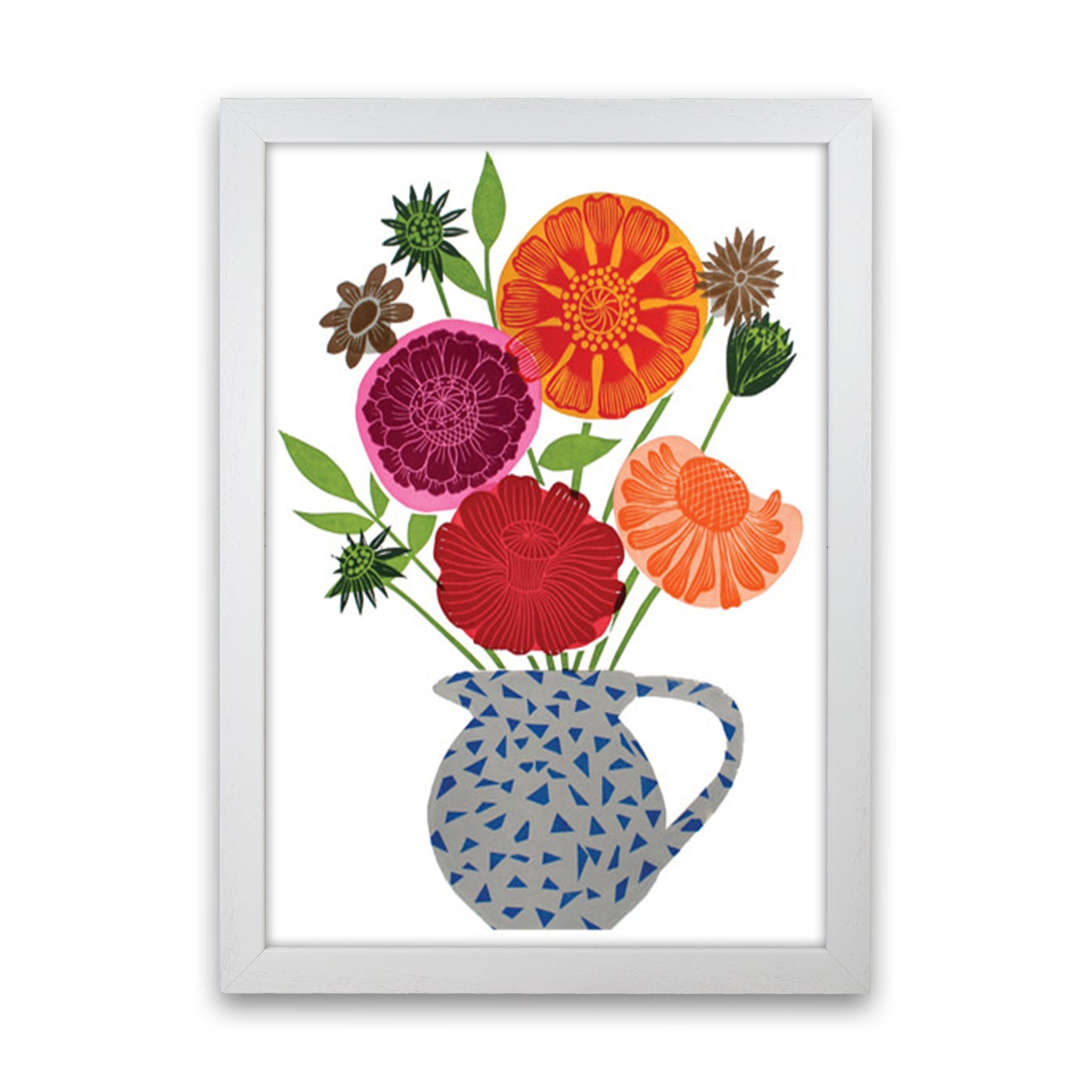 Big Happy Vase Art Print by Kate Heiss White Grain