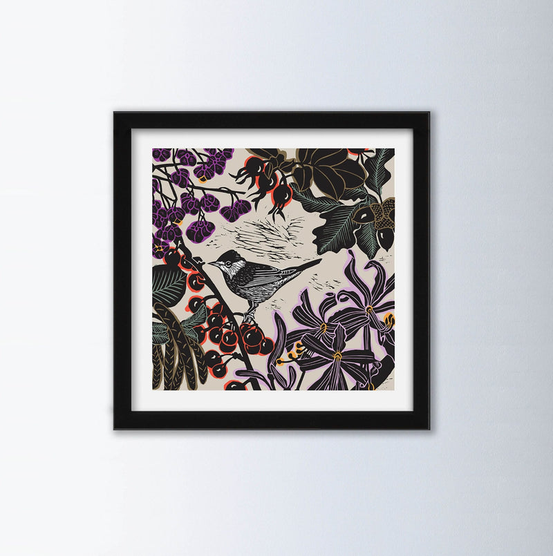 Winter Linocut Art Print By Kate Heiss
