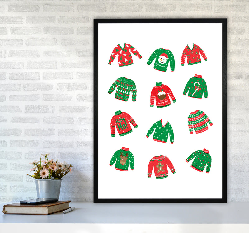 Christmas Jumpers Art Print by Kookiepixel A1 White Frame
