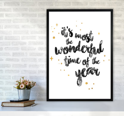 Wonderful time No 1 Christmas Art Print by Kookiepixel A1 White Frame