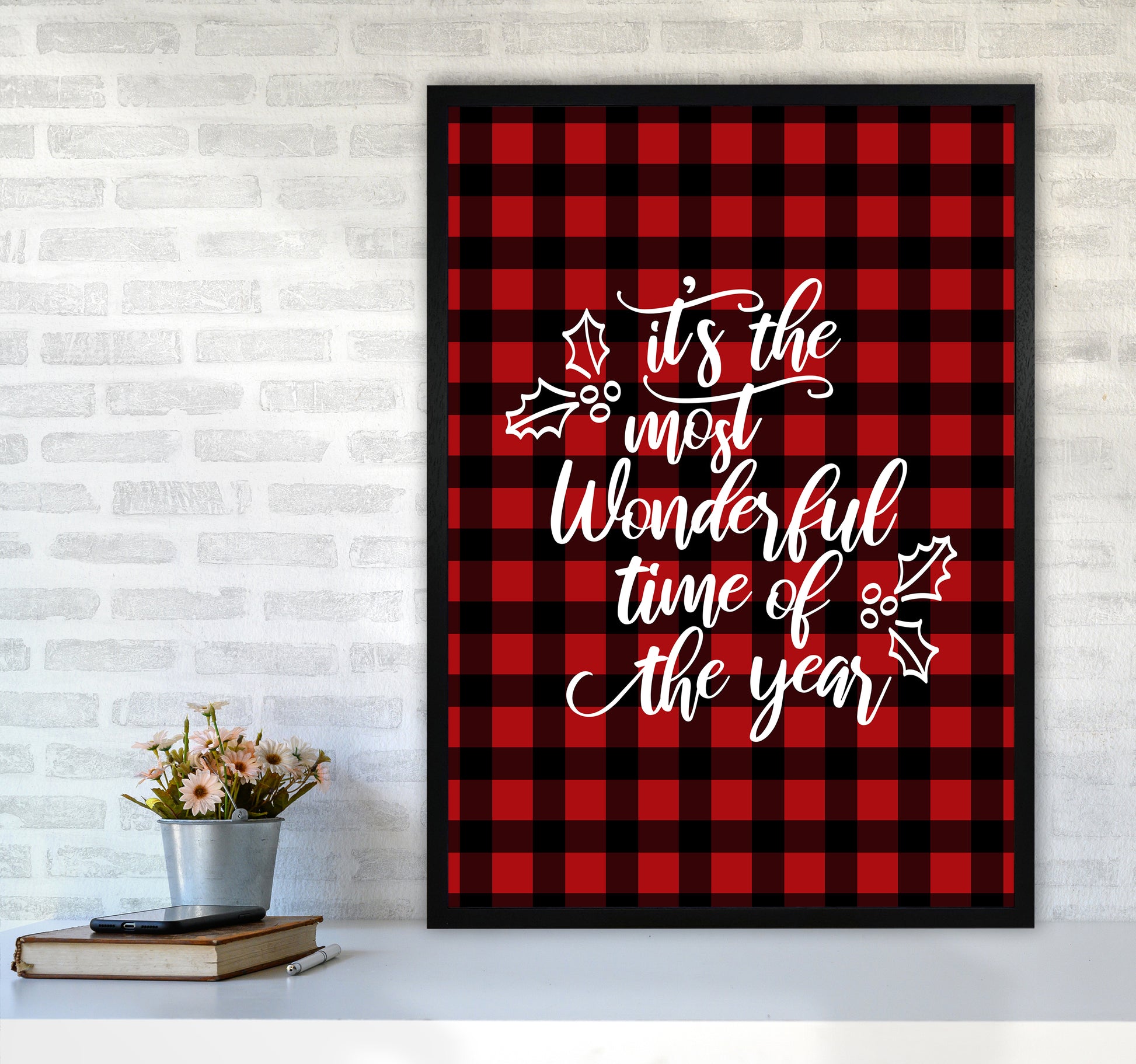 Wonderful time Christmas Art Print by Kookiepixel A1 White Frame