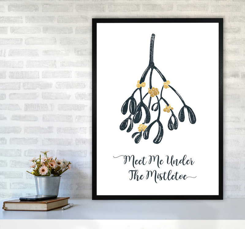 The Mistletoe Christmas Art Print by Kookiepixel A1 White Frame