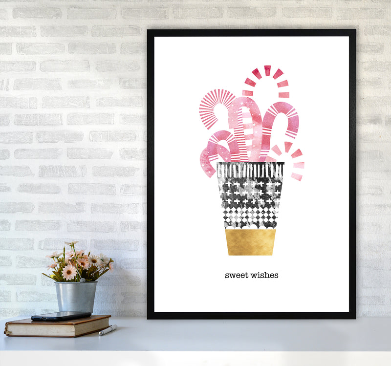 Sweet Wishes Christmas Art Print by Kookiepixel A1 White Frame