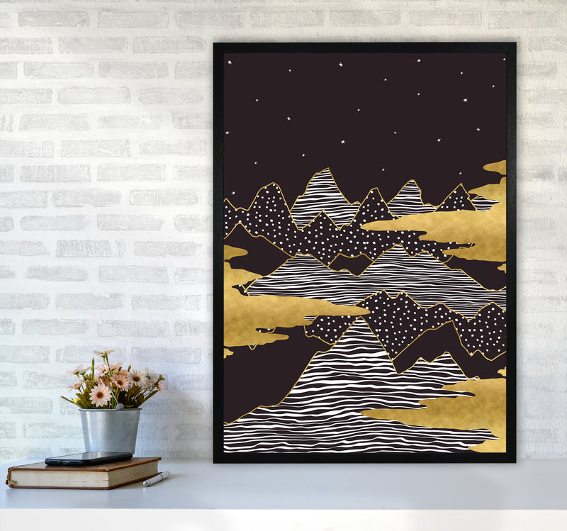 Starry Sky Art Print by Kookiepixel A1 White Frame