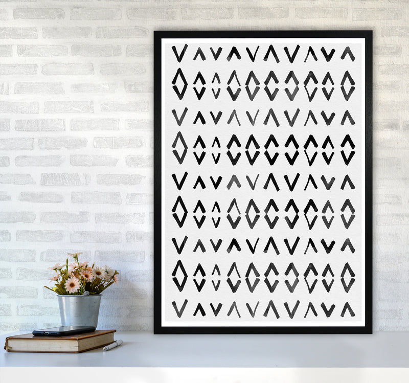 Scandi Print No 2 Abstract Art Print by Kookiepixel A1 White Frame