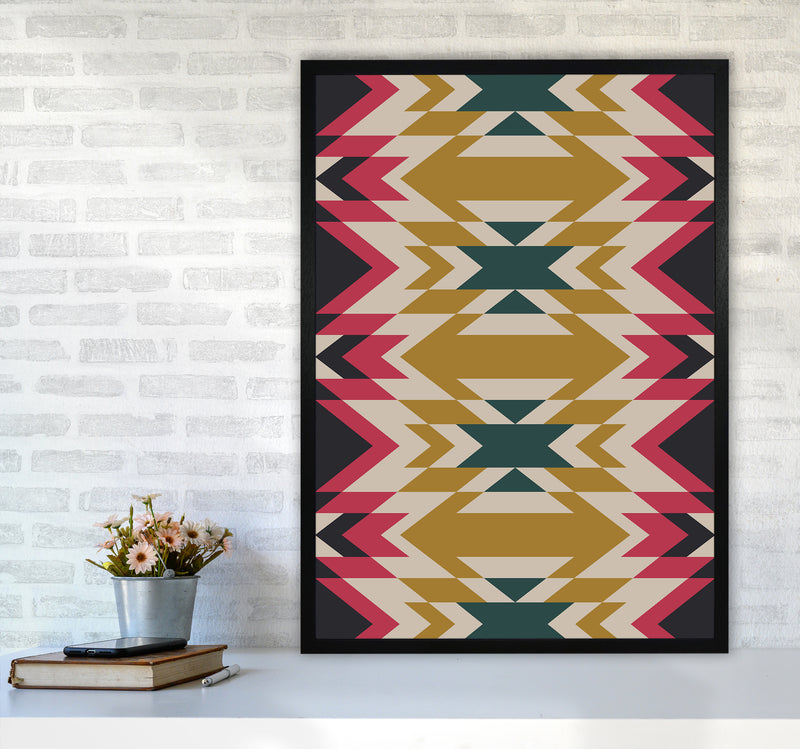 Navajos Print No 2 Abstract Art Print by Kookiepixel A1 White Frame