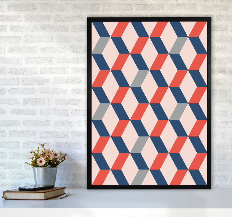 Retro Pattern No 1 Abstract Art Print by Kookiepixel A1 White Frame