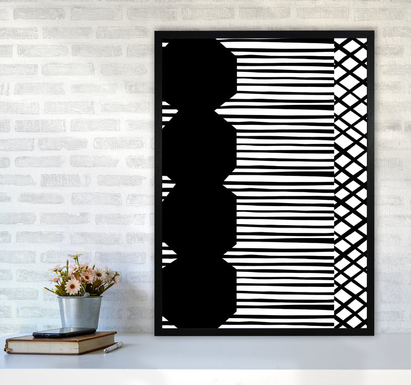 Patchwork Abstract Art Print by Kookiepixel A1 White Frame