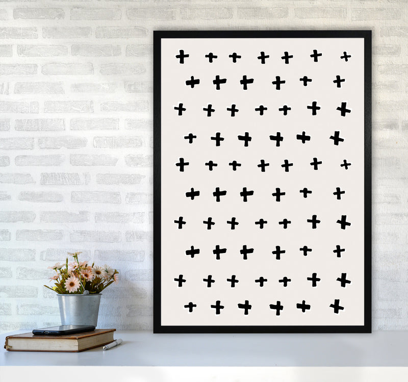 Plus Abstract Art Print by Kookiepixel A1 White Frame