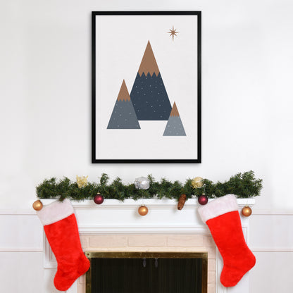 Geometric Trees Art Print by Kookiepixel A1 White Frame