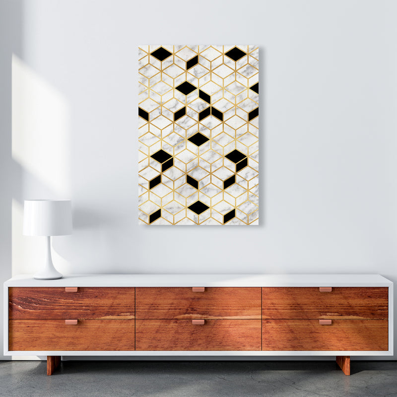 Marble Cubes Geometric Art Print by Kookiepixel A1 Canvas