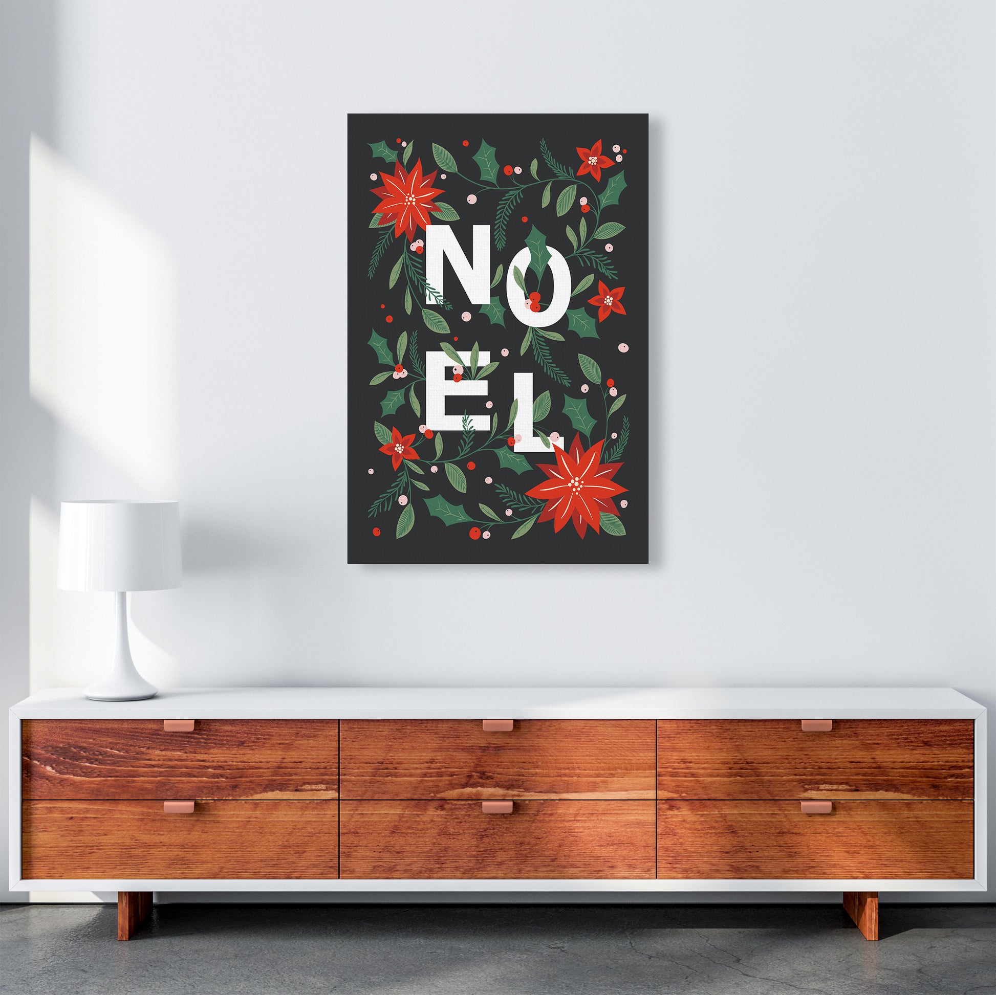 Noel Christmas Art Print by Kookiepixel A1 Canvas