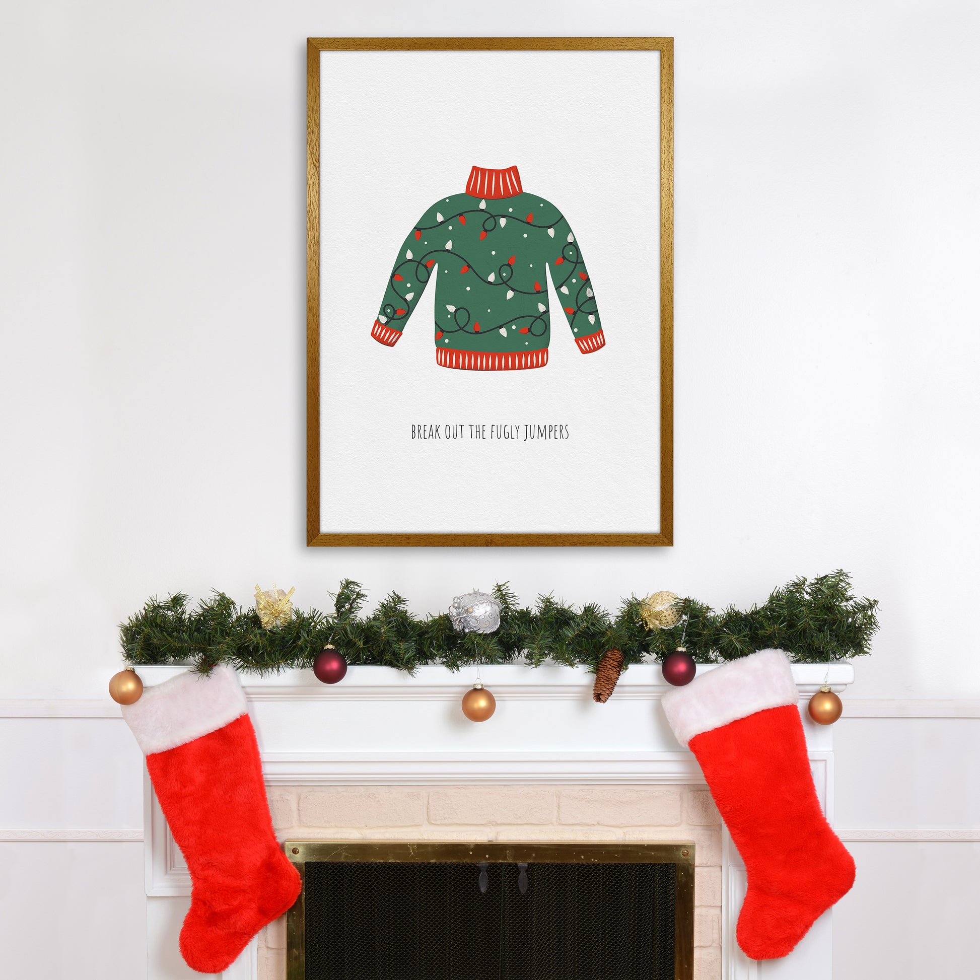 Fugly Jumpers Christmas Art Print by Kookiepixel A1 Print Only