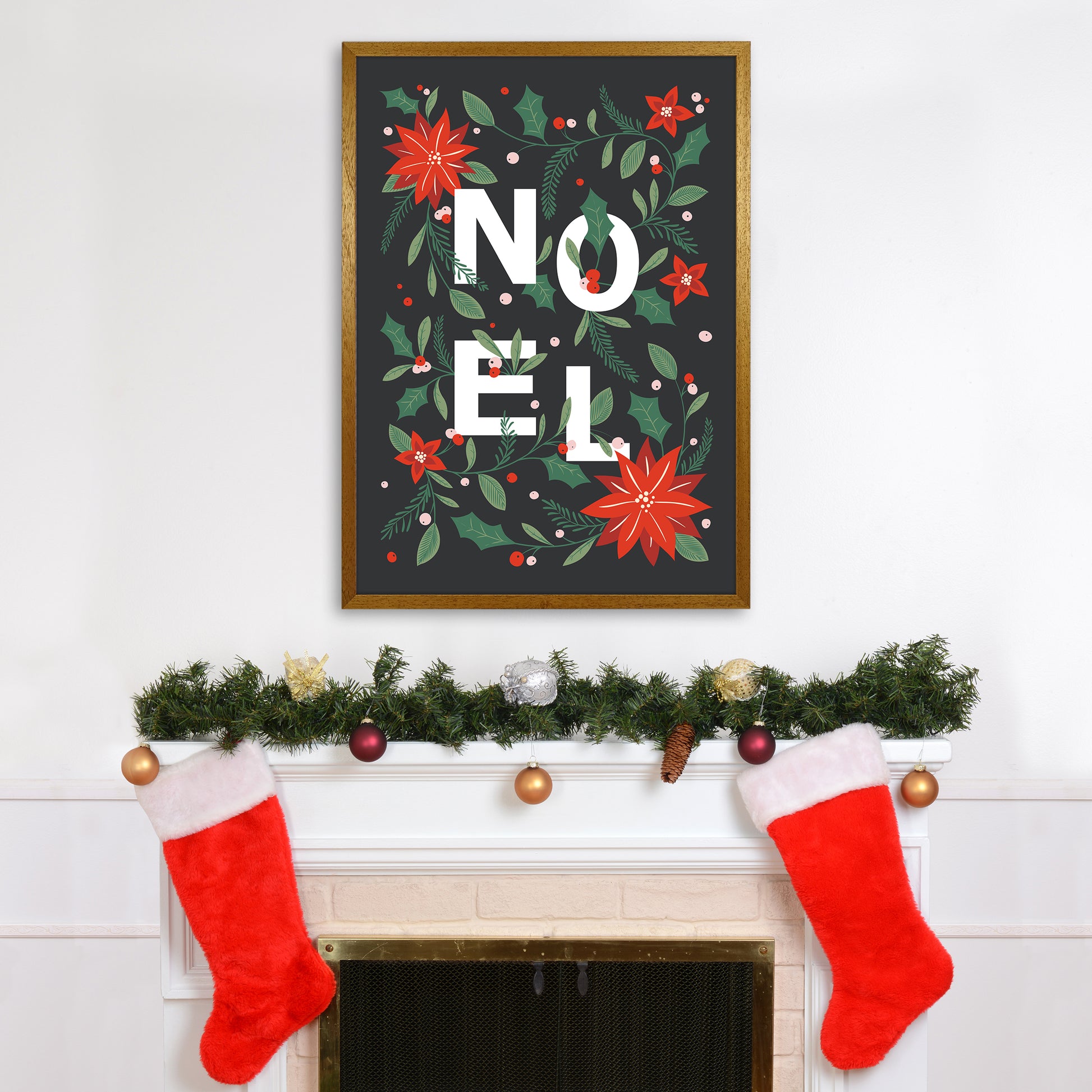 Noel Christmas Art Print by Kookiepixel A1 Print Only