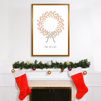 Peace joy love Christmas Art Print by Kookiepixel A1 Print Only
