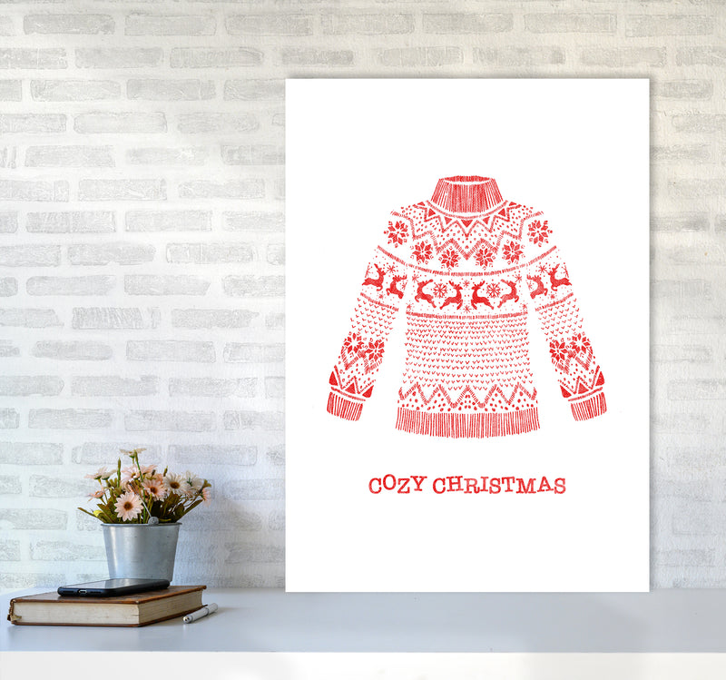 Cozy Christmas Art Print by Kookiepixel A1 Black Frame