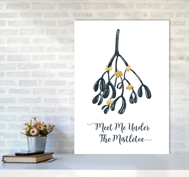 The Mistletoe Christmas Art Print by Kookiepixel A1 Black Frame