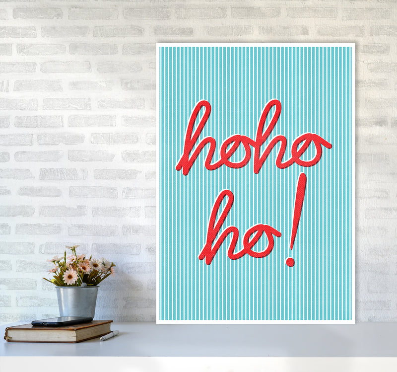 Hohoho Christmas Art Print by Kookiepixel A1 Black Frame