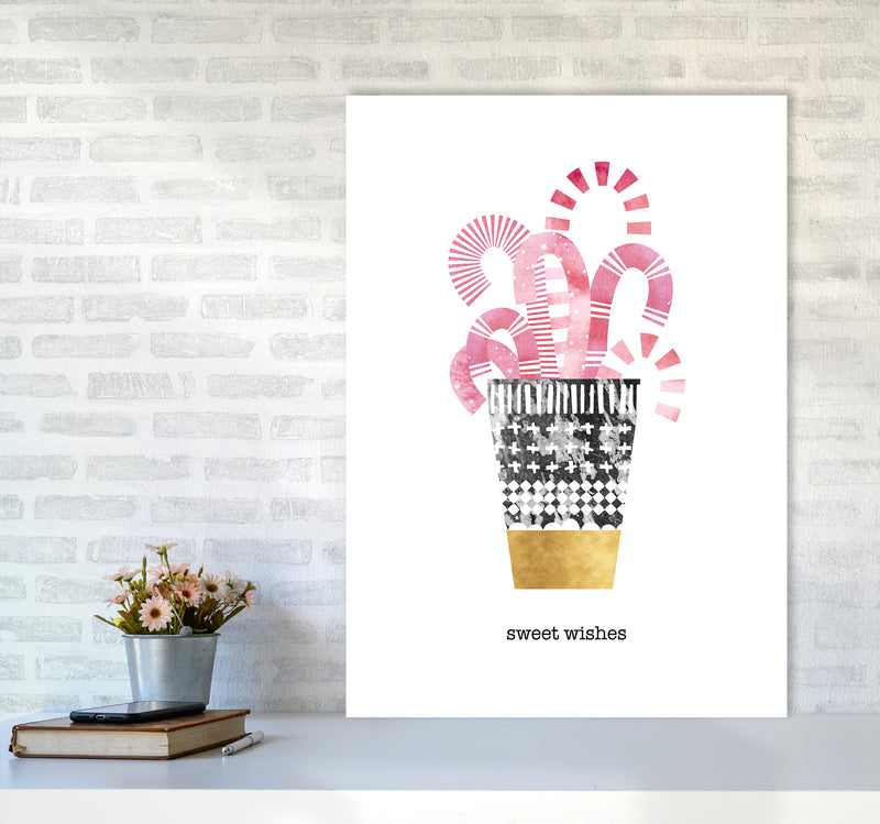 Sweet Wishes Christmas Art Print by Kookiepixel A1 Black Frame