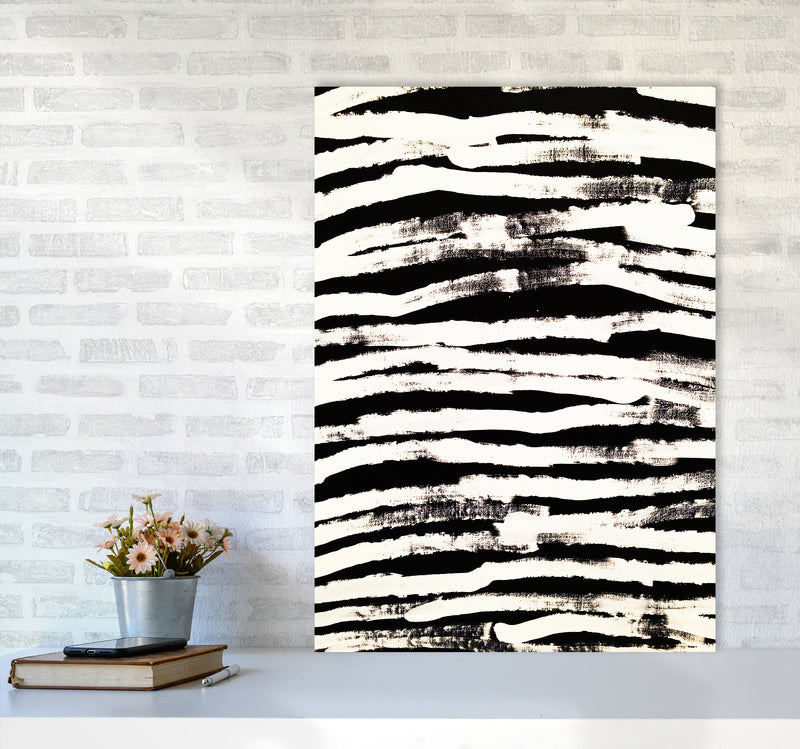 Strokes Abstract Art Print by Kookiepixel A1 Black Frame