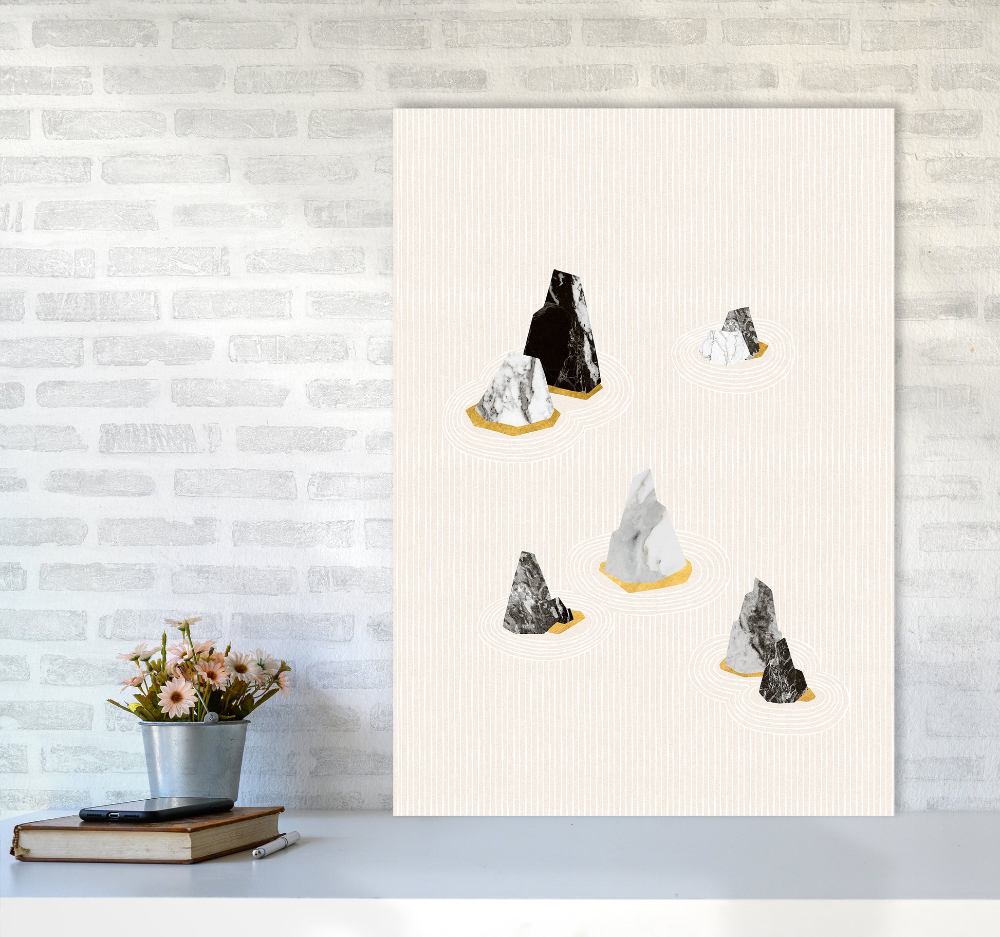 Rock Formation No 2 Art Print by Kookiepixel A1 Black Frame
