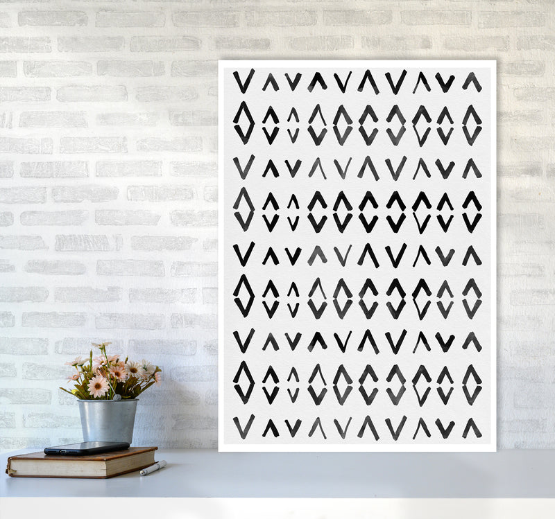Scandi Print No 2 Abstract Art Print by Kookiepixel A1 Black Frame