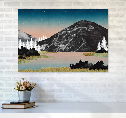 The Lake Art Print by Kookiepixel A1 Black Frame