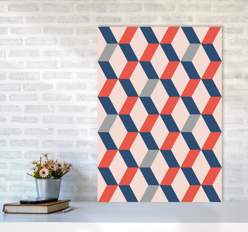 Retro Pattern No 1 Abstract Art Print by Kookiepixel A1 Black Frame