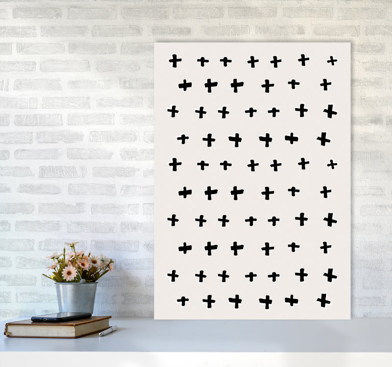 Plus Abstract Art Print by Kookiepixel A1 Black Frame