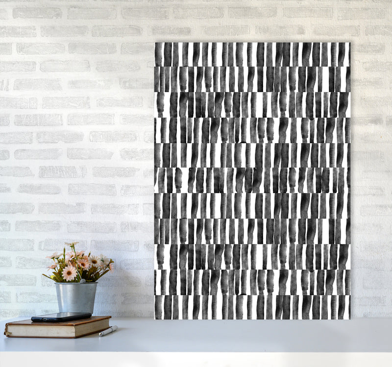 Abstract Strokes Art Print by Kookiepixel A1 Black Frame