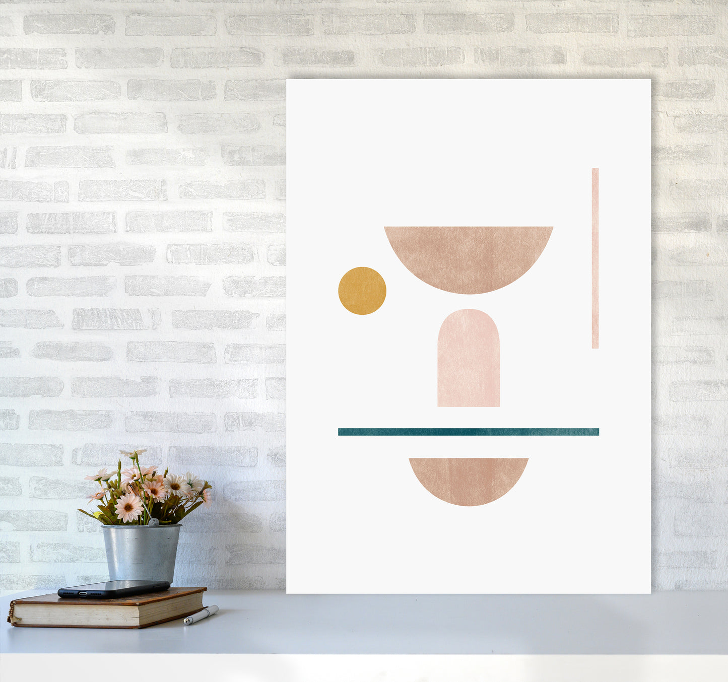Abstract Geometric No 2 Art Print by Kookiepixel A1 Black Frame