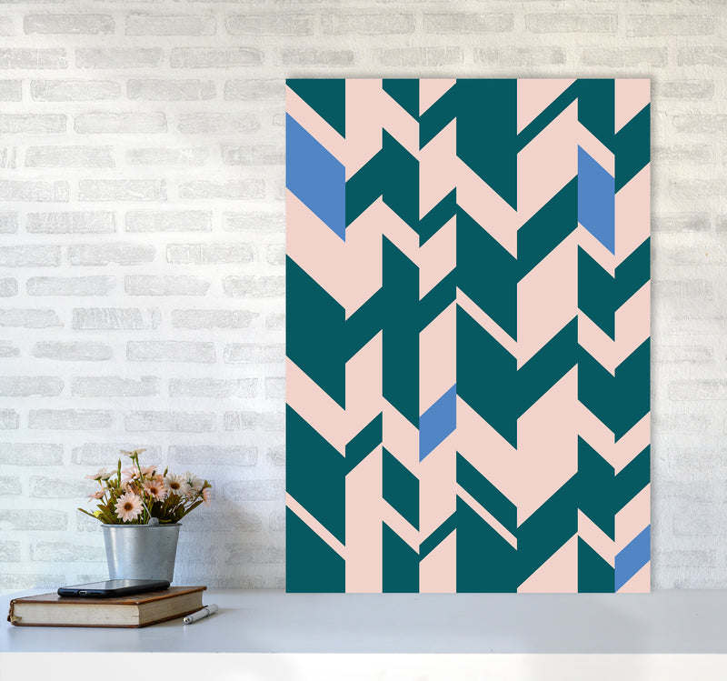 Chevron Art Print by Kookiepixel A1 Black Frame