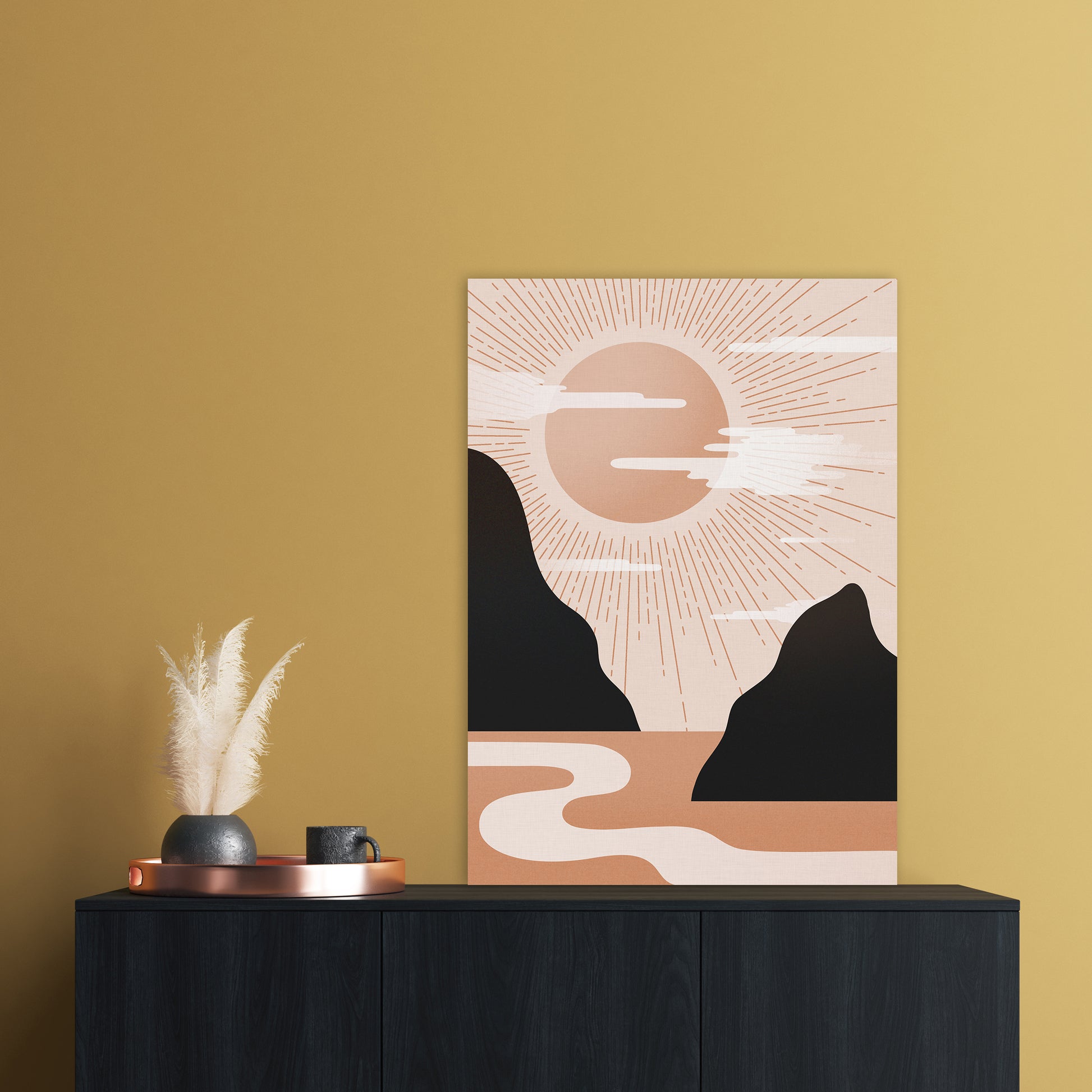 Morning Sunrise No 1 Art Print by Kookiepixel A1 Black Frame