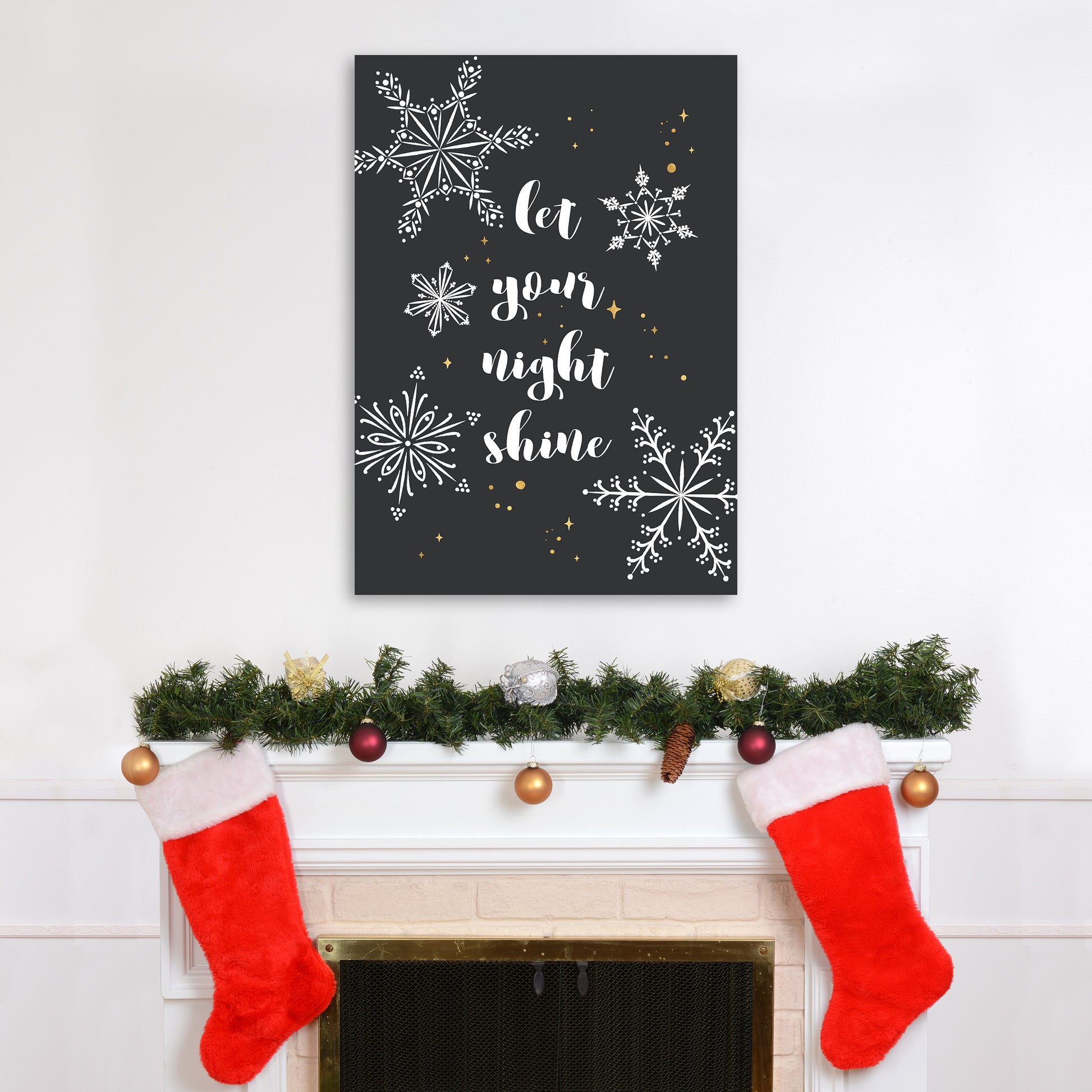 Shine Christmas Art Print by Kookiepixel A1 Black Frame