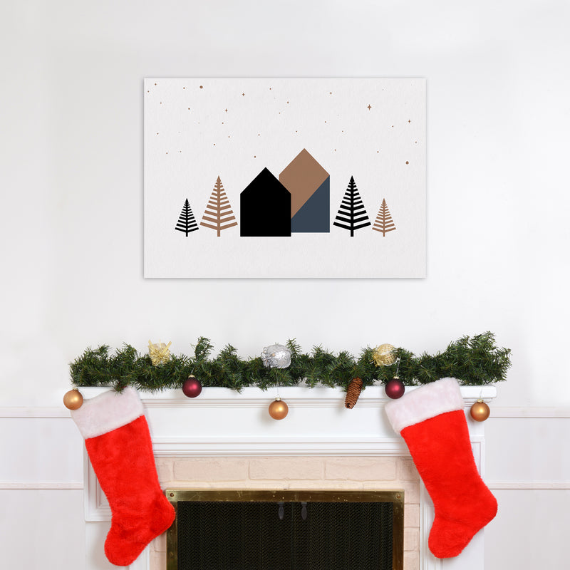 Starry night Landscape Art Print by Kookiepixel A1 Black Frame