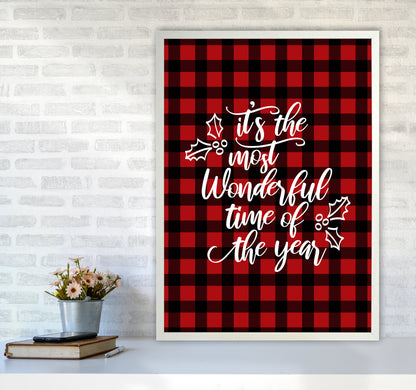 Wonderful time Christmas Art Print by Kookiepixel A1 Oak Frame