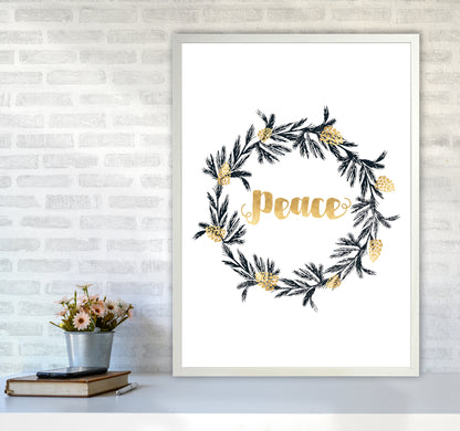 Peace Christmas Art Print by Kookiepixel A1 Oak Frame