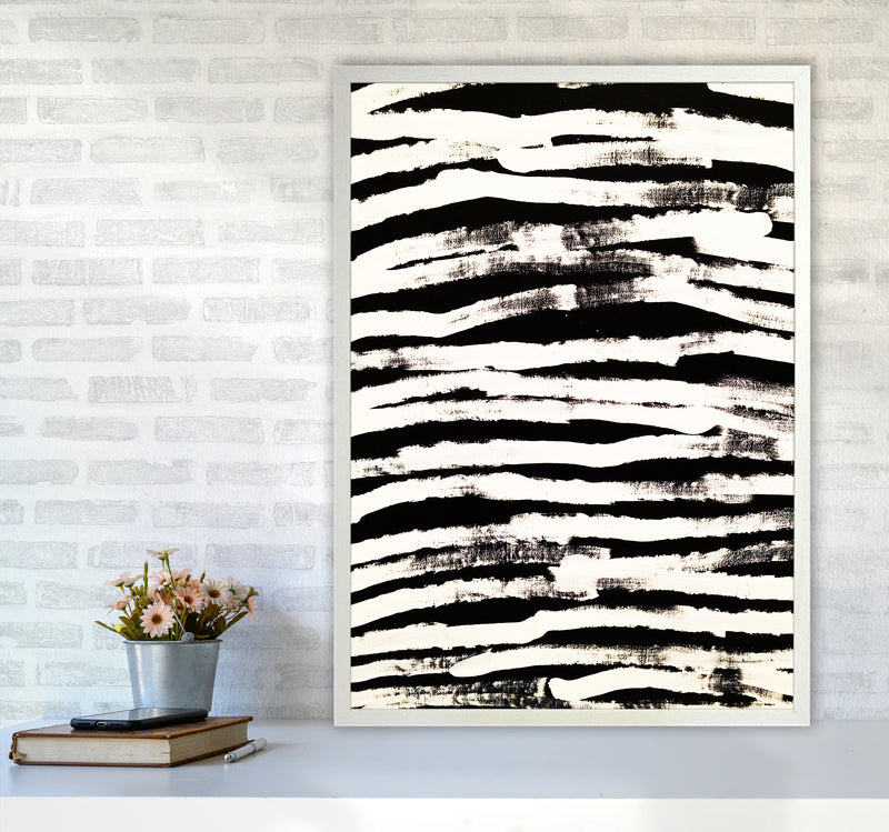 Strokes Abstract Art Print by Kookiepixel A1 Oak Frame