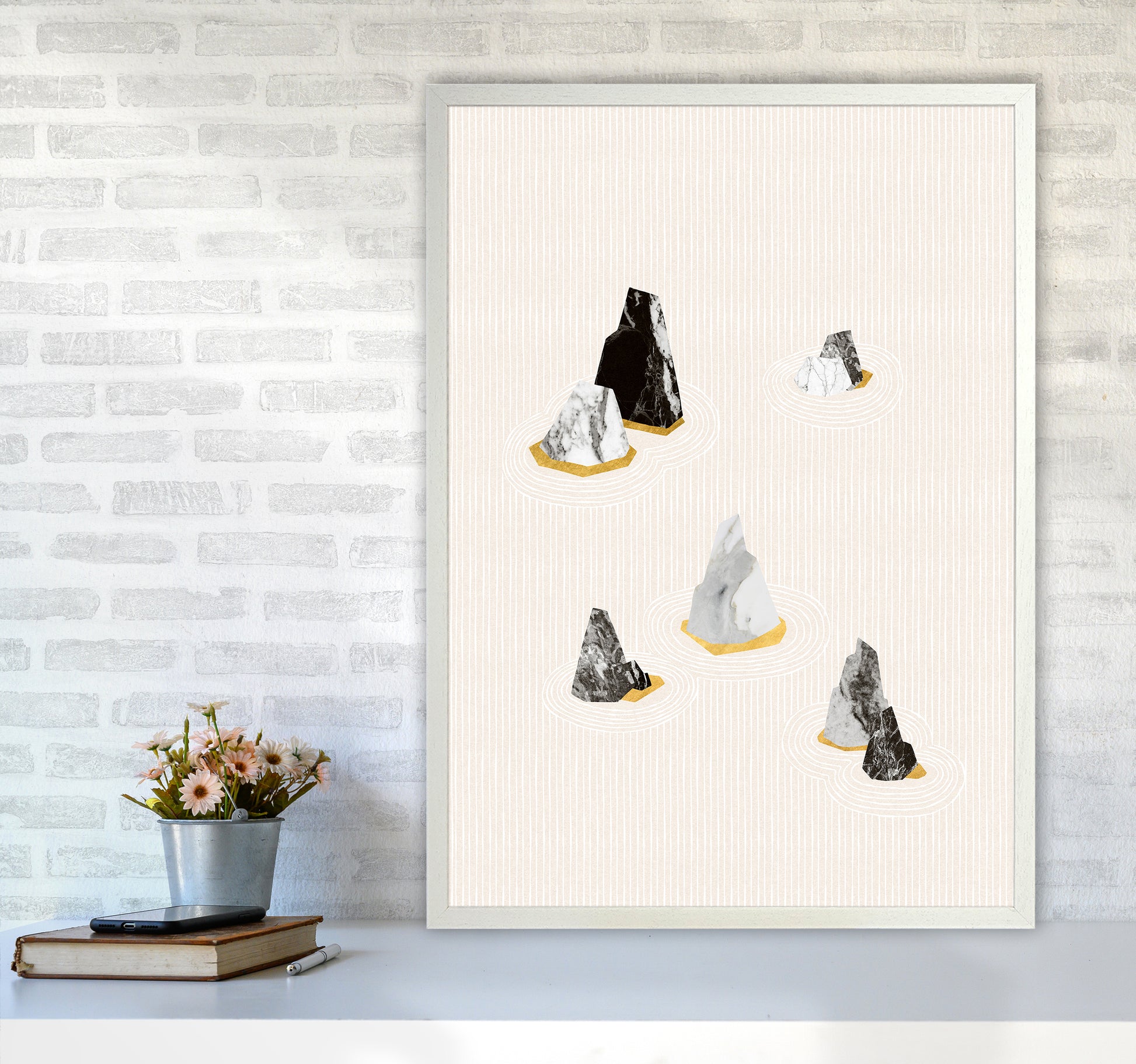 Rock Formation No 2 Art Print by Kookiepixel A1 Oak Frame