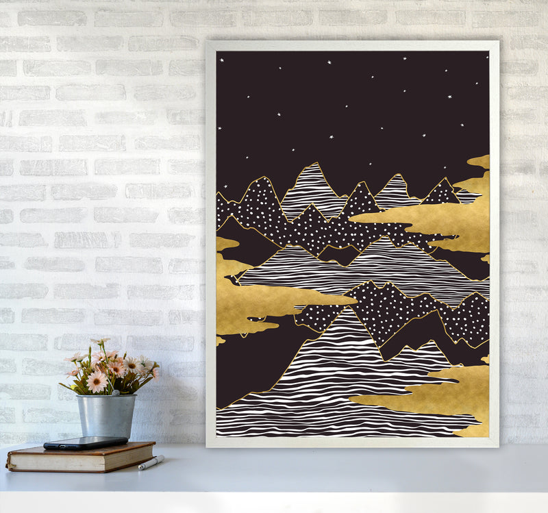 Starry Sky Art Print by Kookiepixel A1 Oak Frame