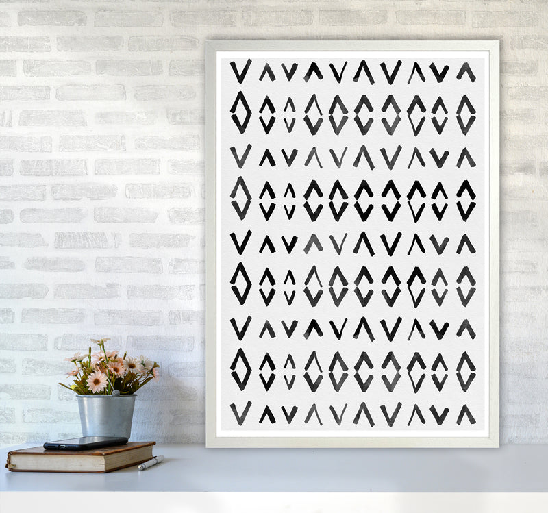 Scandi Print No 2 Abstract Art Print by Kookiepixel A1 Oak Frame