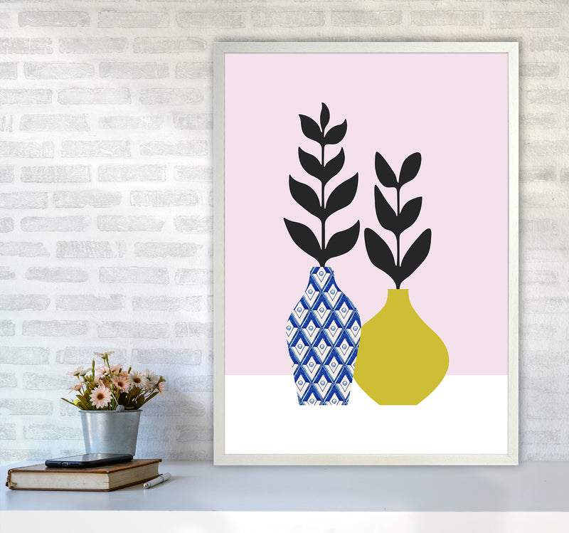 Vases No 2 Art Print by Kookiepixel A1 Oak Frame