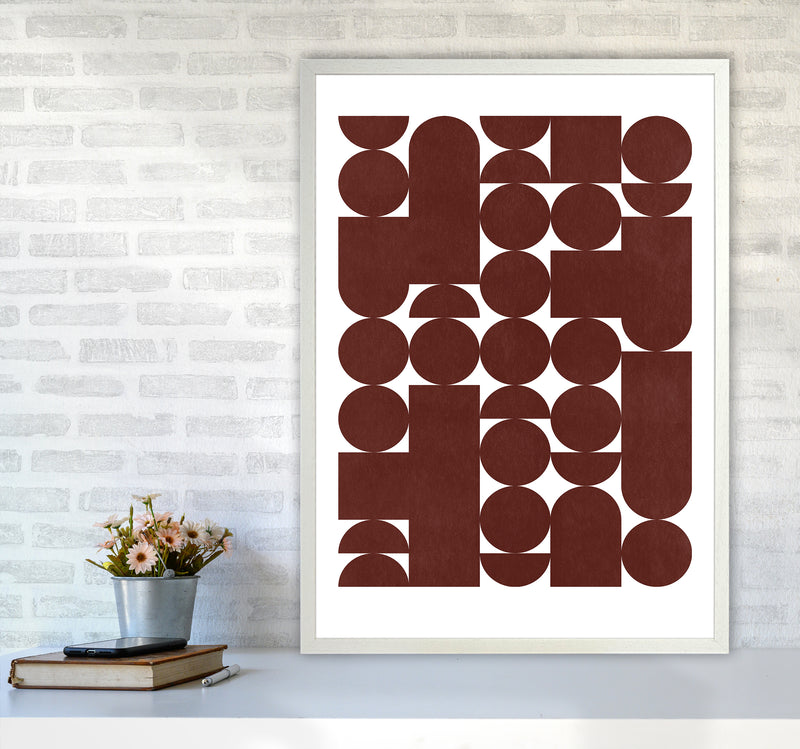 Stacked Abstract Art Print by Kookiepixel A1 Oak Frame