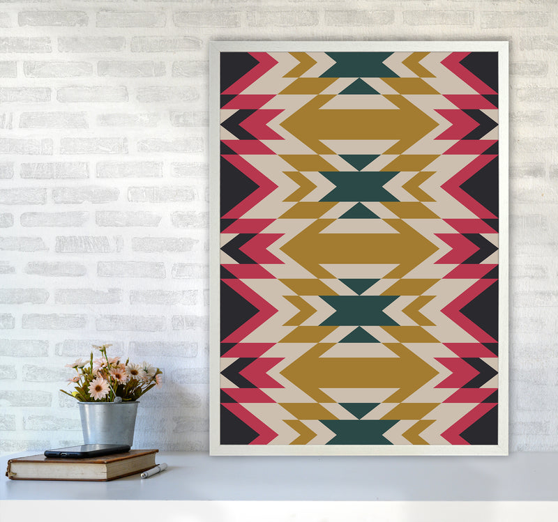 Navajos Print No 2 Abstract Art Print by Kookiepixel A1 Oak Frame
