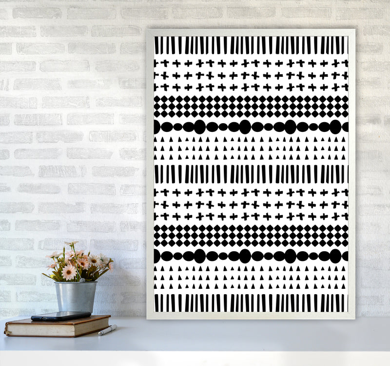 Scandi Pattern No 1 Abstract Art Print by Kookiepixel A1 Oak Frame