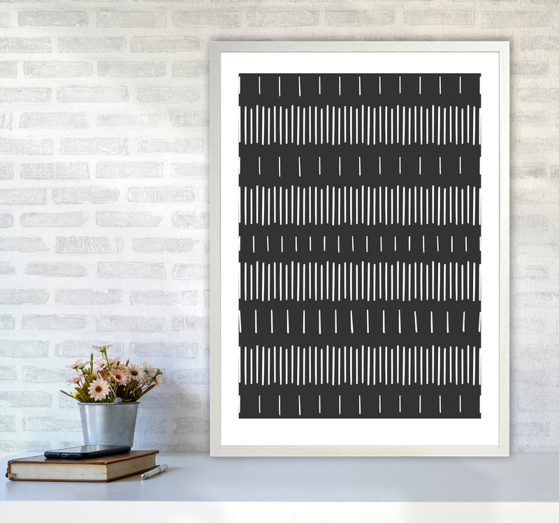 Lines No 1 Abstract Art Print by Kookiepixel A1 Oak Frame