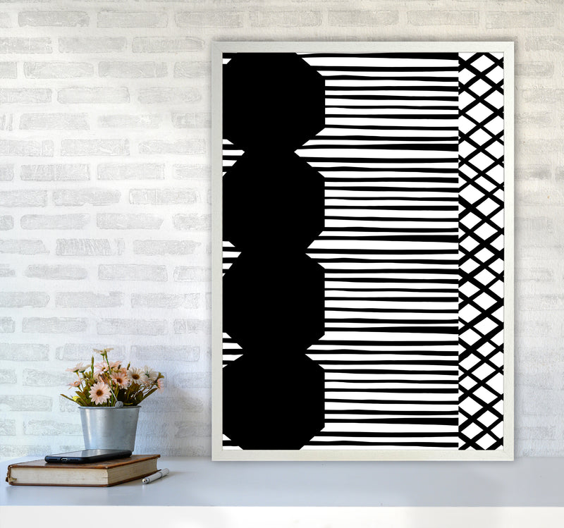 Patchwork Abstract Art Print by Kookiepixel A1 Oak Frame