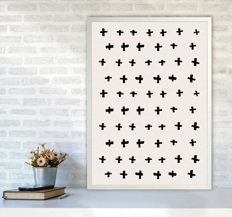 Plus Abstract Art Print by Kookiepixel A1 Oak Frame