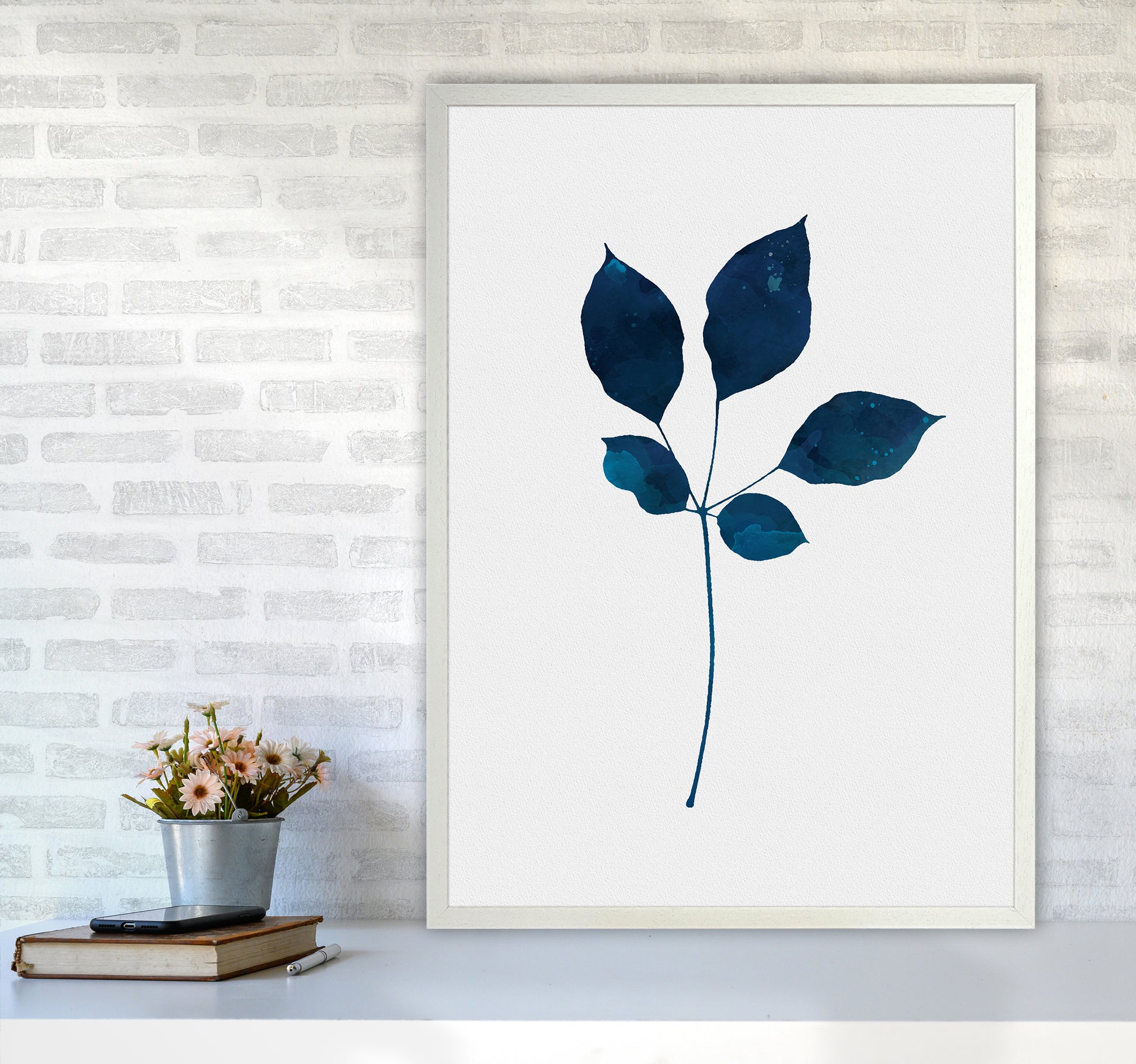 Foliage No 2 Botanical Art Print by Kookiepixel A1 Oak Frame